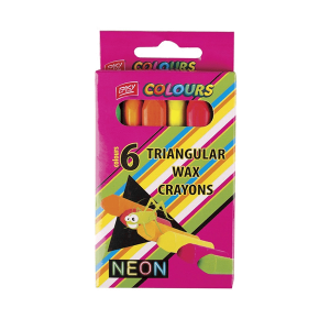 Kredki świecowe Easy Colours Fluo trójkątne, 6 kolorów